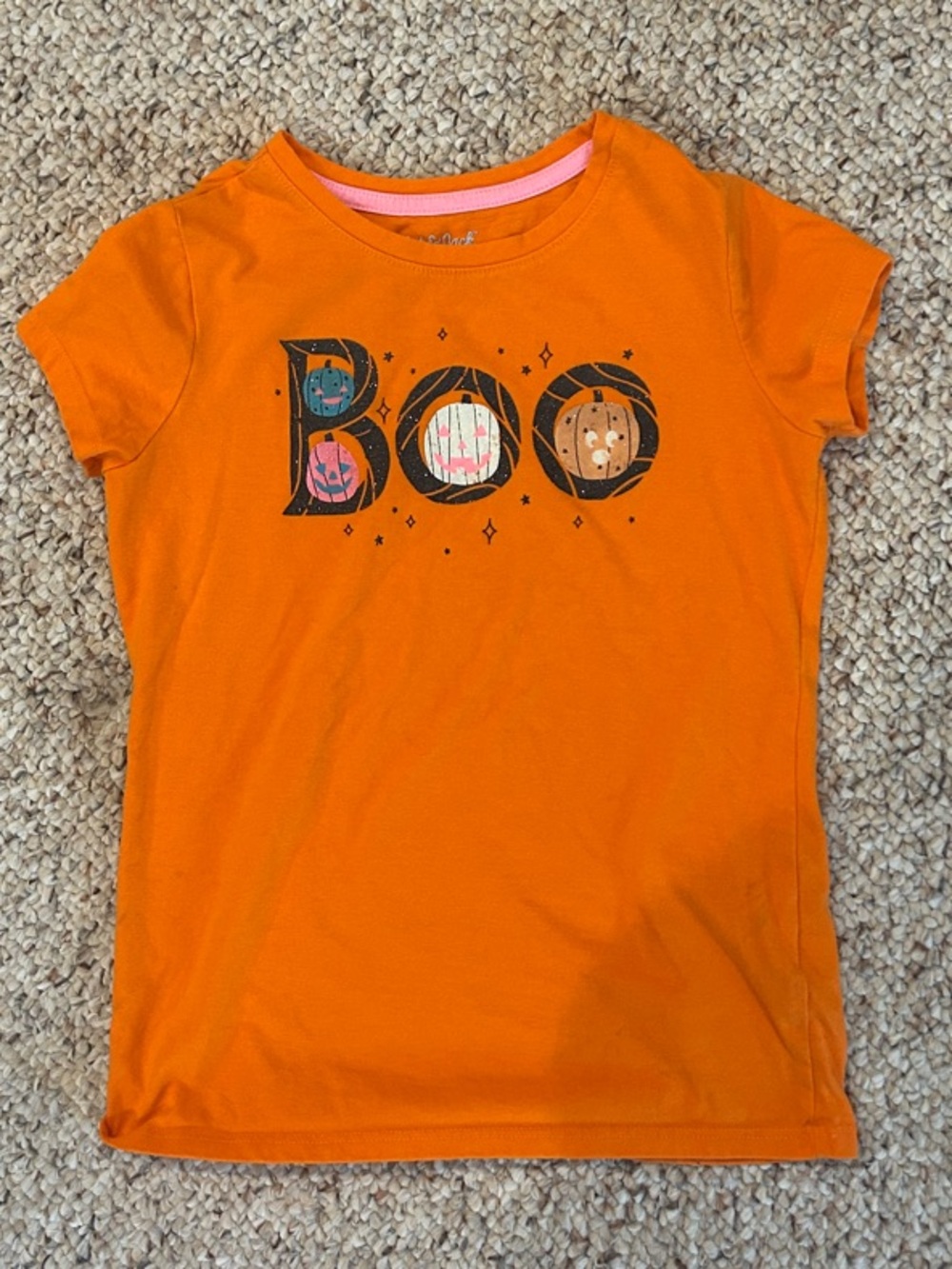 Cat & Jack Orange Halloween 'Boo' Short-Sleeve Tee